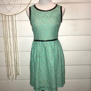 Teal lace dress